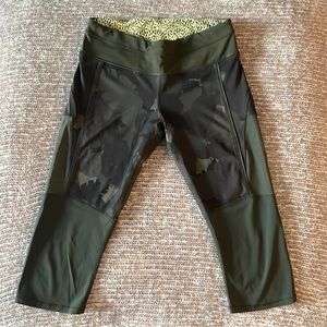 Camouflage and partial sheer sexy Lululemon crop pants